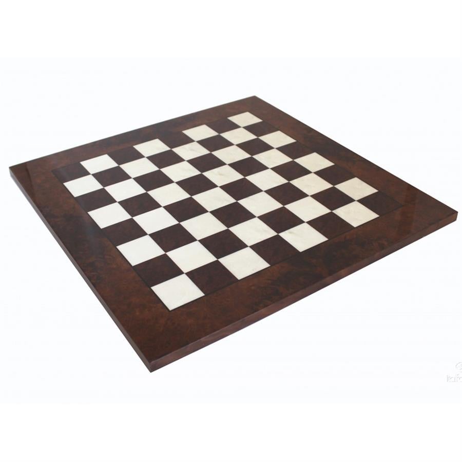 Ceviz Briar Satranç Tahtası Parlak Kaplama - 51X51X1,8 Cm - Kare Cm 5