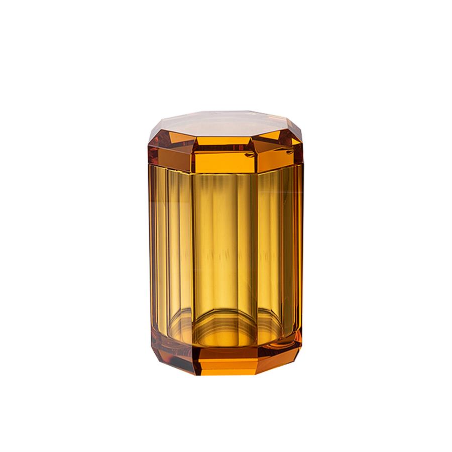 Cyrstal Bath Accessory Cotton Box Amber