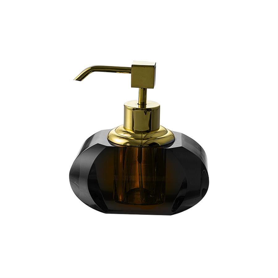 Cyrstal Bath Accessory Soap Dispenser Brown-Gold Color 80 ml