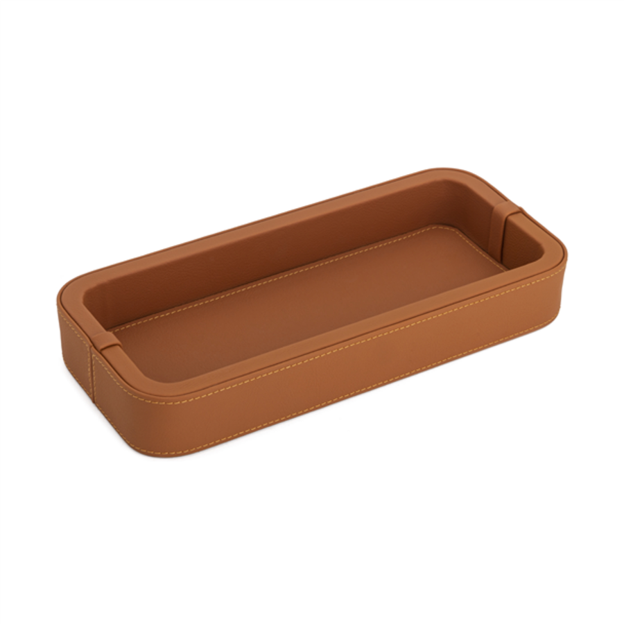 Deri Dikdörtgen Tepsi Terracotta