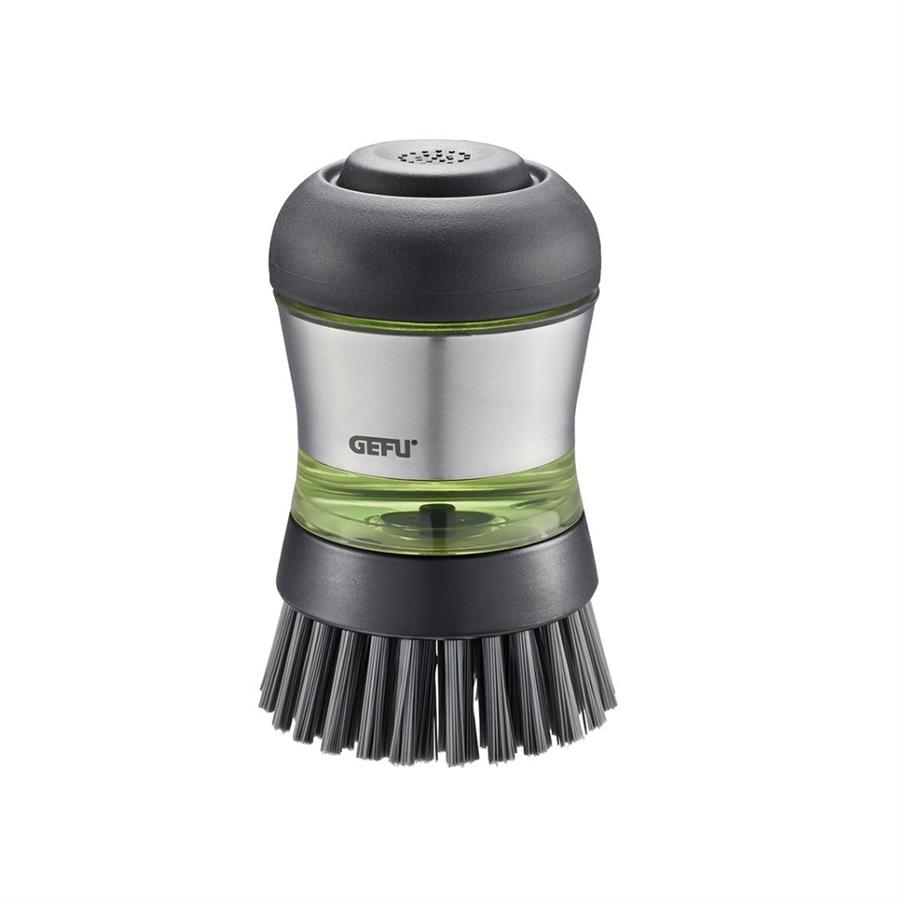 Deterjan Dağıtıcılı Bulaşık Yıkama Fırçası 10 cm (Şeffaf Deterjan Kab 50 Ml)