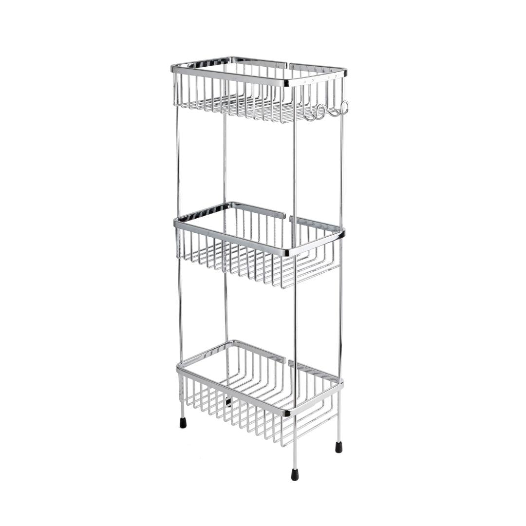 Diktörtgen 3'Lü Ayaklı Duş Rafı Krom Renk 647X150X273 Mm