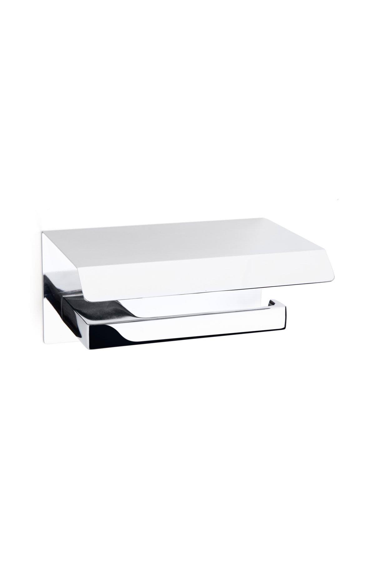 Flat Kapaklı Tuvalet Kağıtlığı Krom Renk 118X85X170 mm