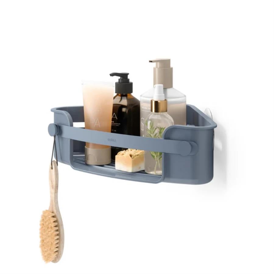 Flex Yapışkanlı Köşe Şampuanlığı Gri Mavi 30.5x23x8.6 cm