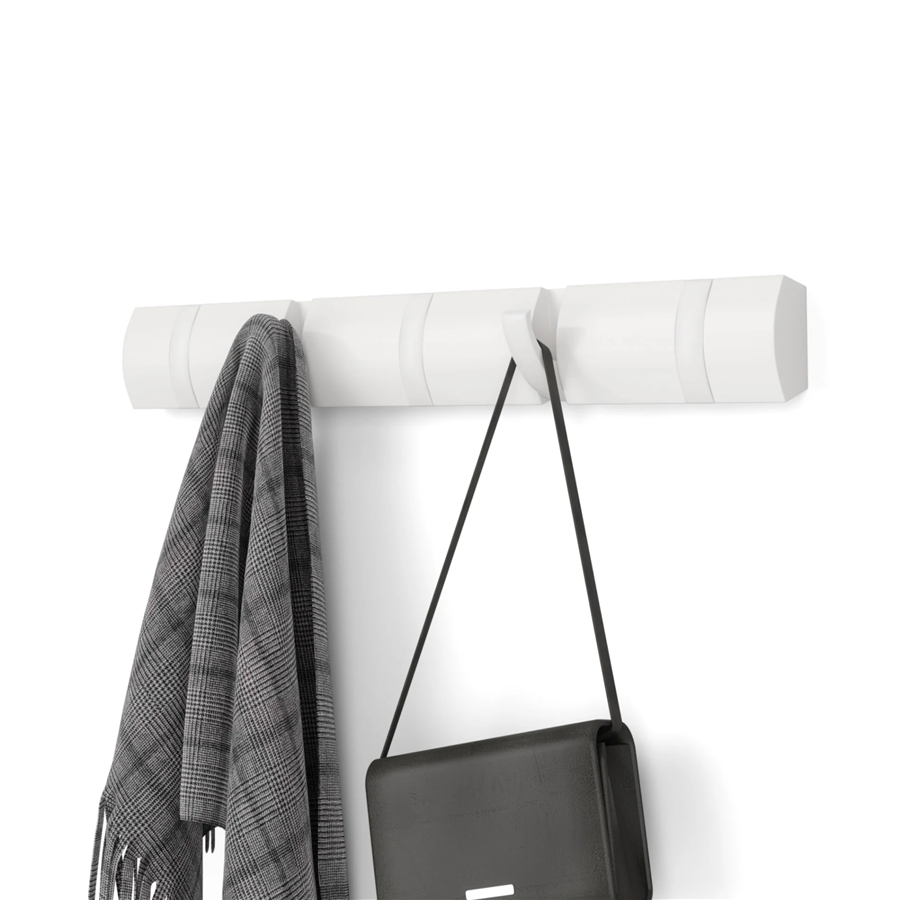 Flıp Duvara Monte Beyaz 5'Li Askılık  51 cm