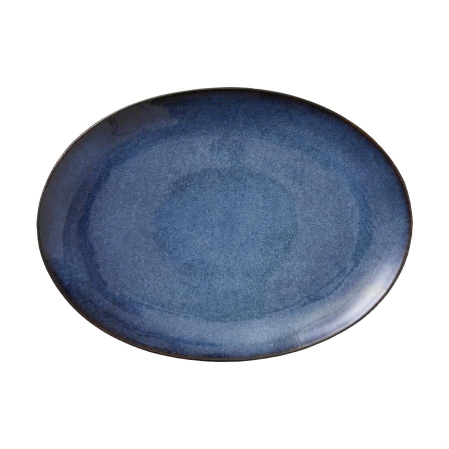 Gastro Seramik Oval Yemek Tabağı Siyah/Koyu Mavi 45 X 34 Cm