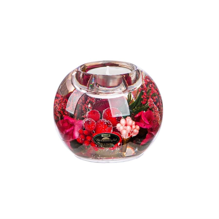 Gılde Dreamlight Tealight Mumluk Merkür Cam Kırmızı H.7 cm D.9 cm