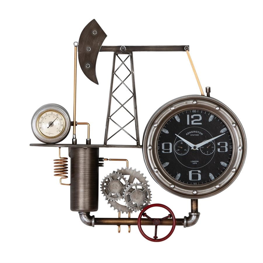 Gılde Duvar Saati Metal Gümüş Renkli U.8 cm G.55 cm Y.56 cm