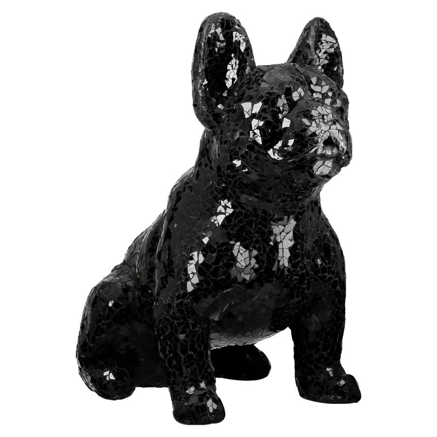 Gılde Figür Köpek Bulldog Kristal Cam Siyah L.24 cm W.40 cm H.38 cm