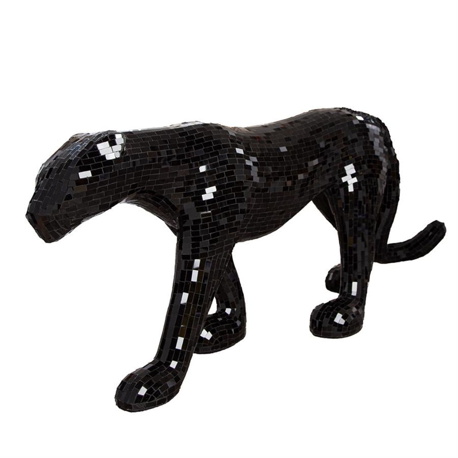 Gılde Figür Panter Ayna Camı Siyah L.27 cm W.116 cm H.50 cm