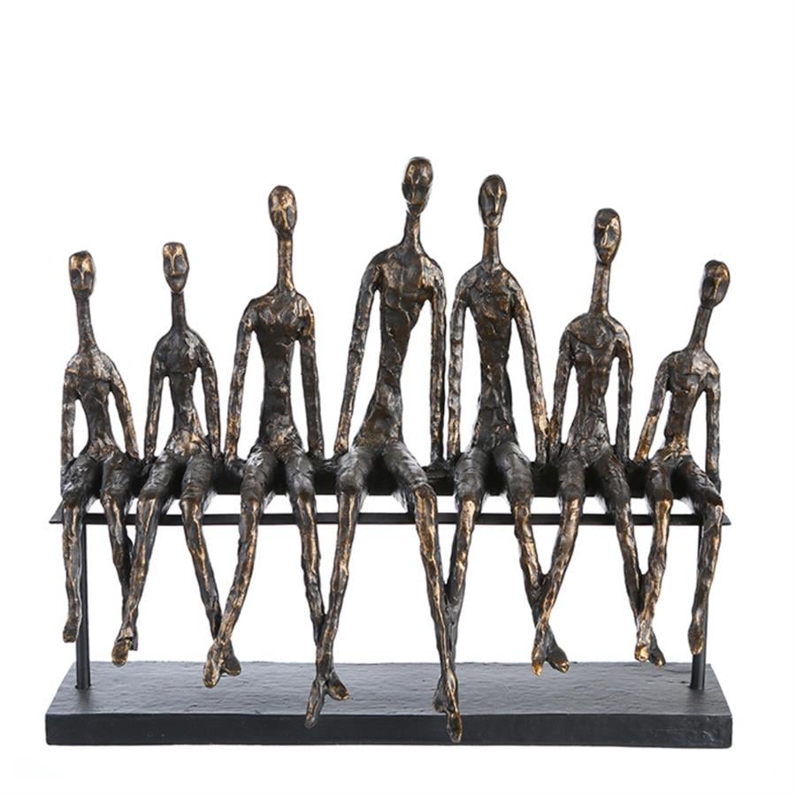 Gılde Heykel Grup Metal Bronz Renkli L.11 cm W.40 cm H.35 cm