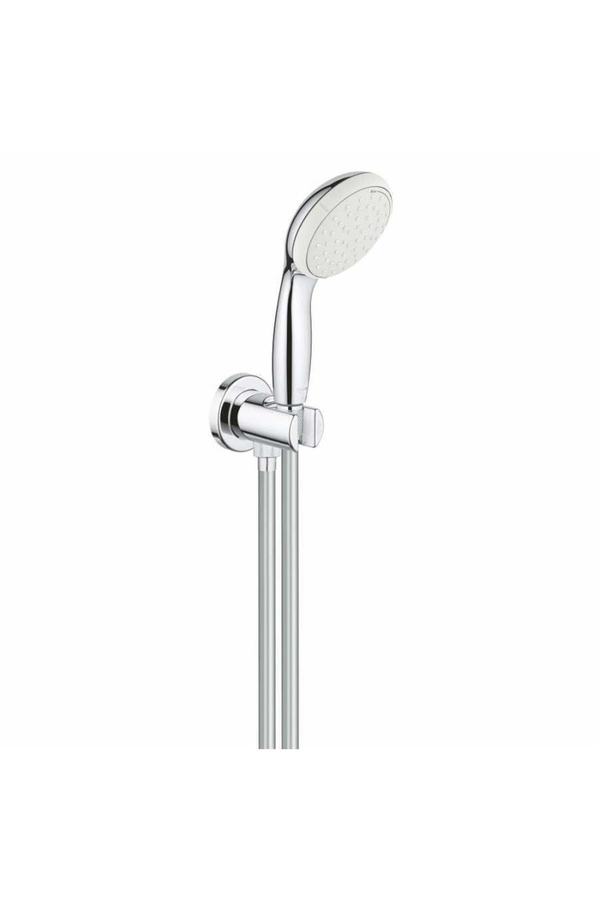 Grohe Temposta 100 El Duşu Askılı Su Çıkış Dirseği, El Duşu ve Spiral Hortum