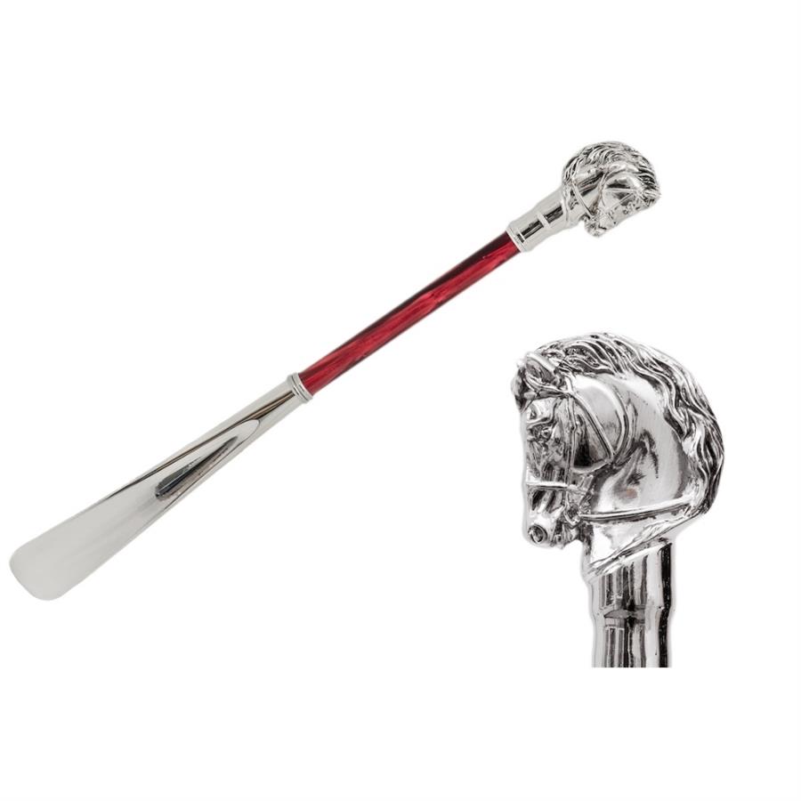 Gümüş At Ayakkabı Çekeceği 50 Cm Metal Sap - Pmma Gövde, Abs Uç