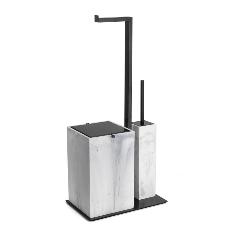Hareketli Wc Set Mermer Deseni/Siyah Renk 719X211X350 Mm