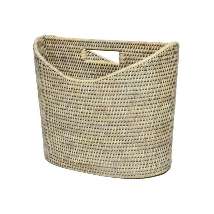 Hası Oval Sepet Dergilik Gri 37x23x31 cm