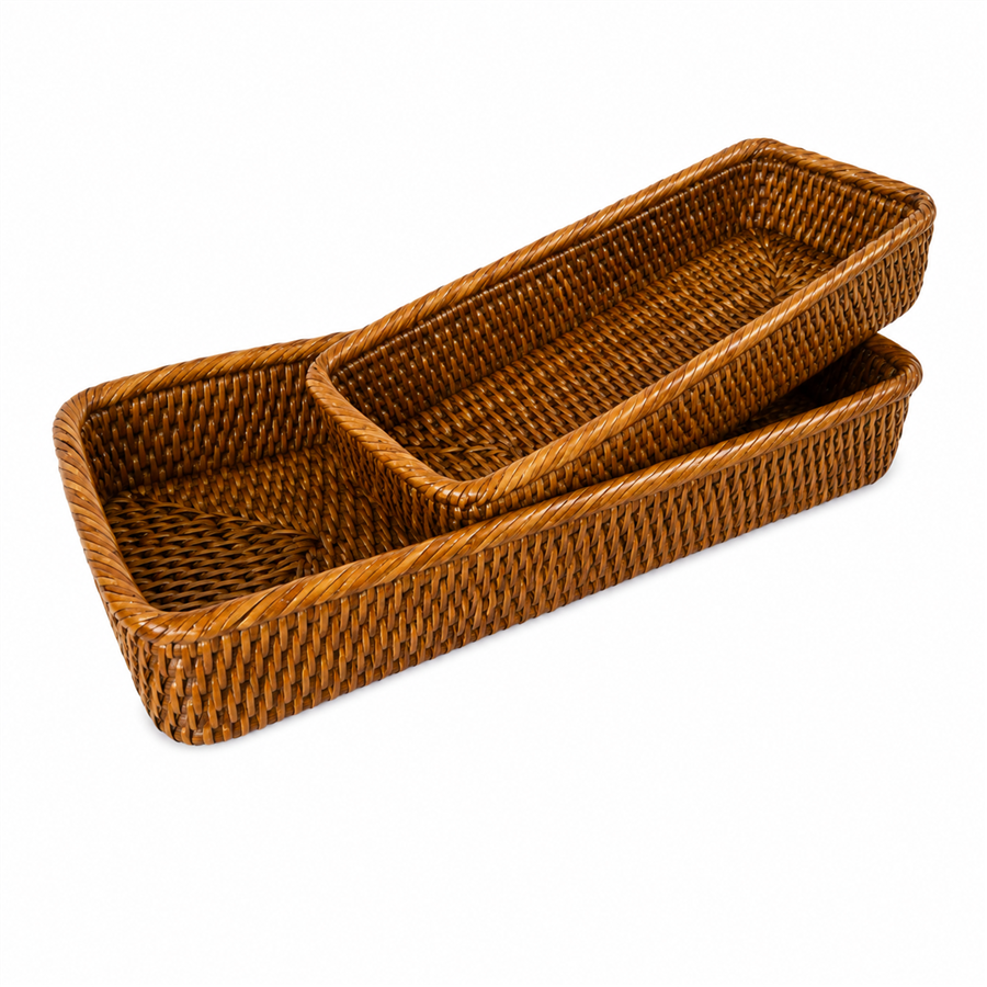 Hasır 2’li Set Banyo Sepetleri Kahverengi