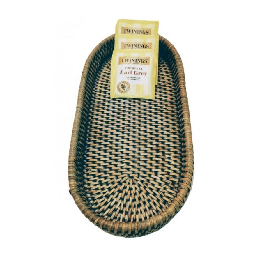 Hasır Biscuit Oval Tepsi Gri 29x14x4 cm