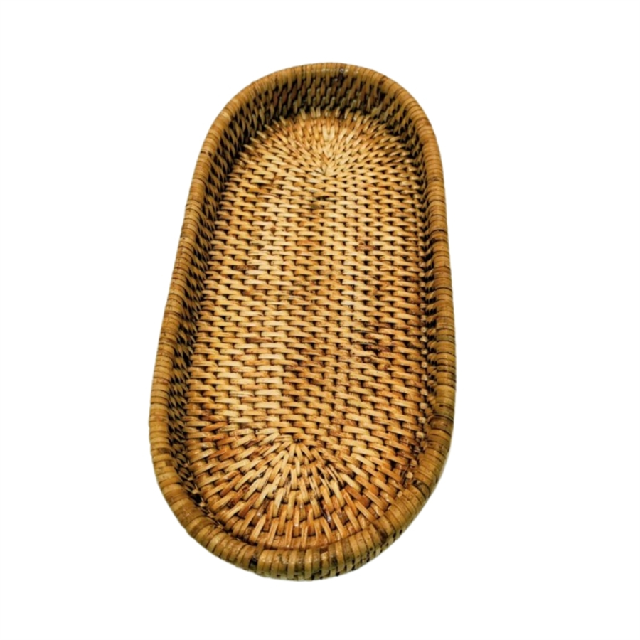 Hasır Biscuit Oval Tepsi Naturel 29x14x4 cm
