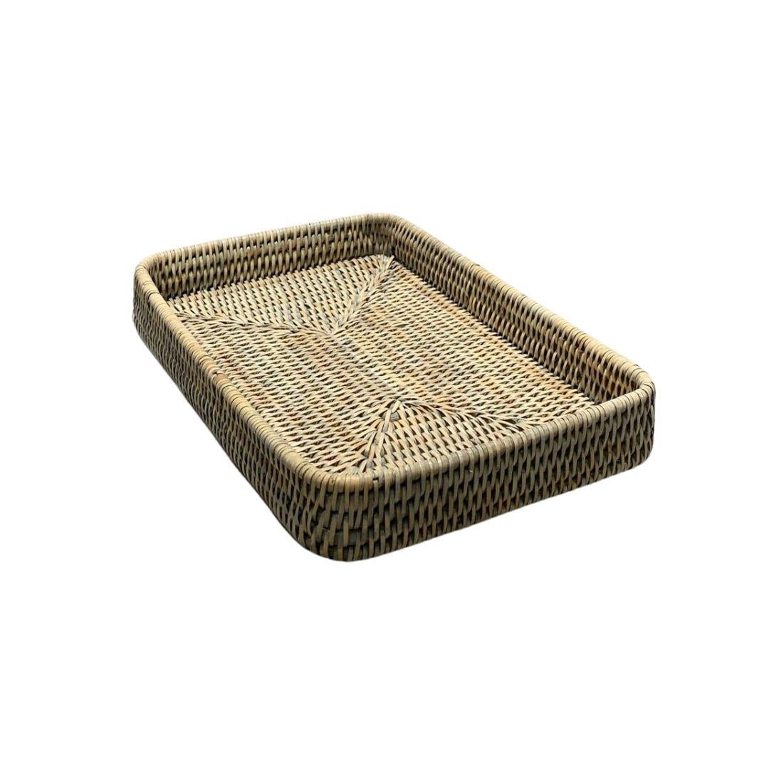 Hasır Spa Tepsisi Bej Renk 30X20X4Cm