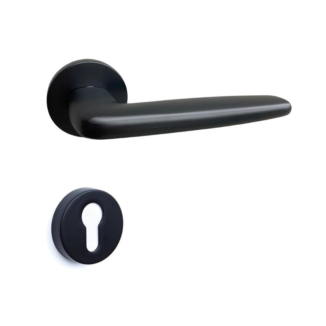 KAYA Rozetli Kapı Kolu Siyah