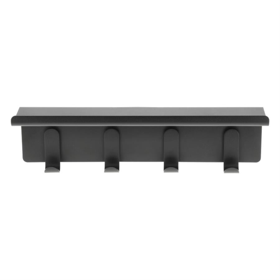 Koridor Rafı - Kancalı Antre Rafı Siyah Çelik 40X11,5X15 Cm
