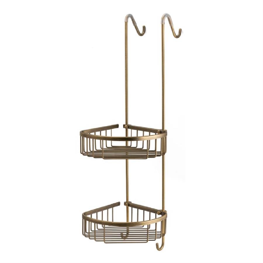 Köşe 2'Li Askılı Duş Rafı Antik Renk 702X200X294 Mm