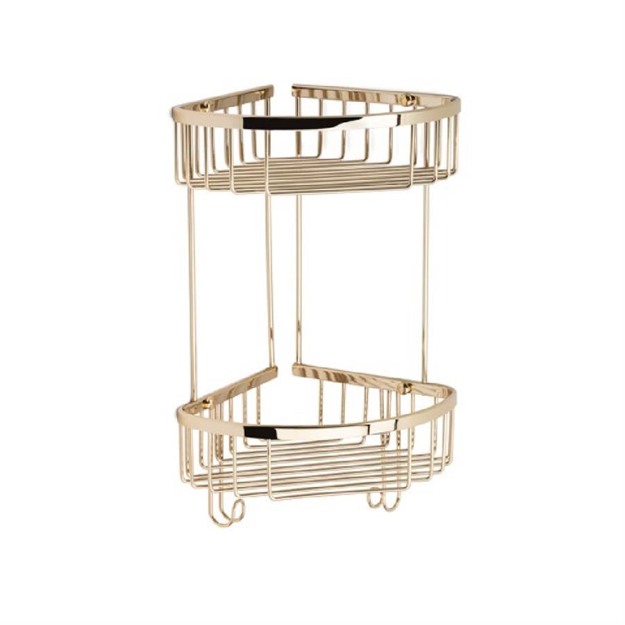 Köşe 2'Li Duş Rafı Altın Renk 377X196X250 Mm