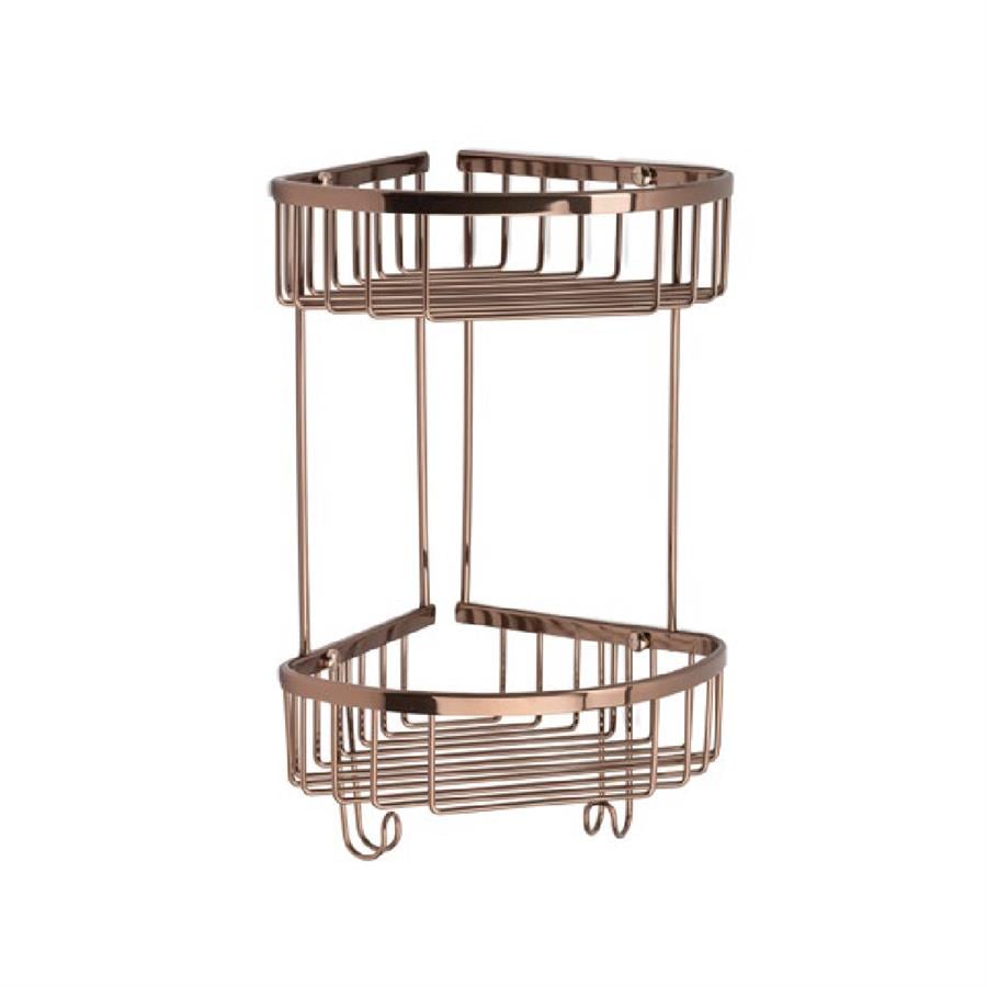 Köşe 2'Li Duş Rafı Rose Renk 377X196X250 Mm