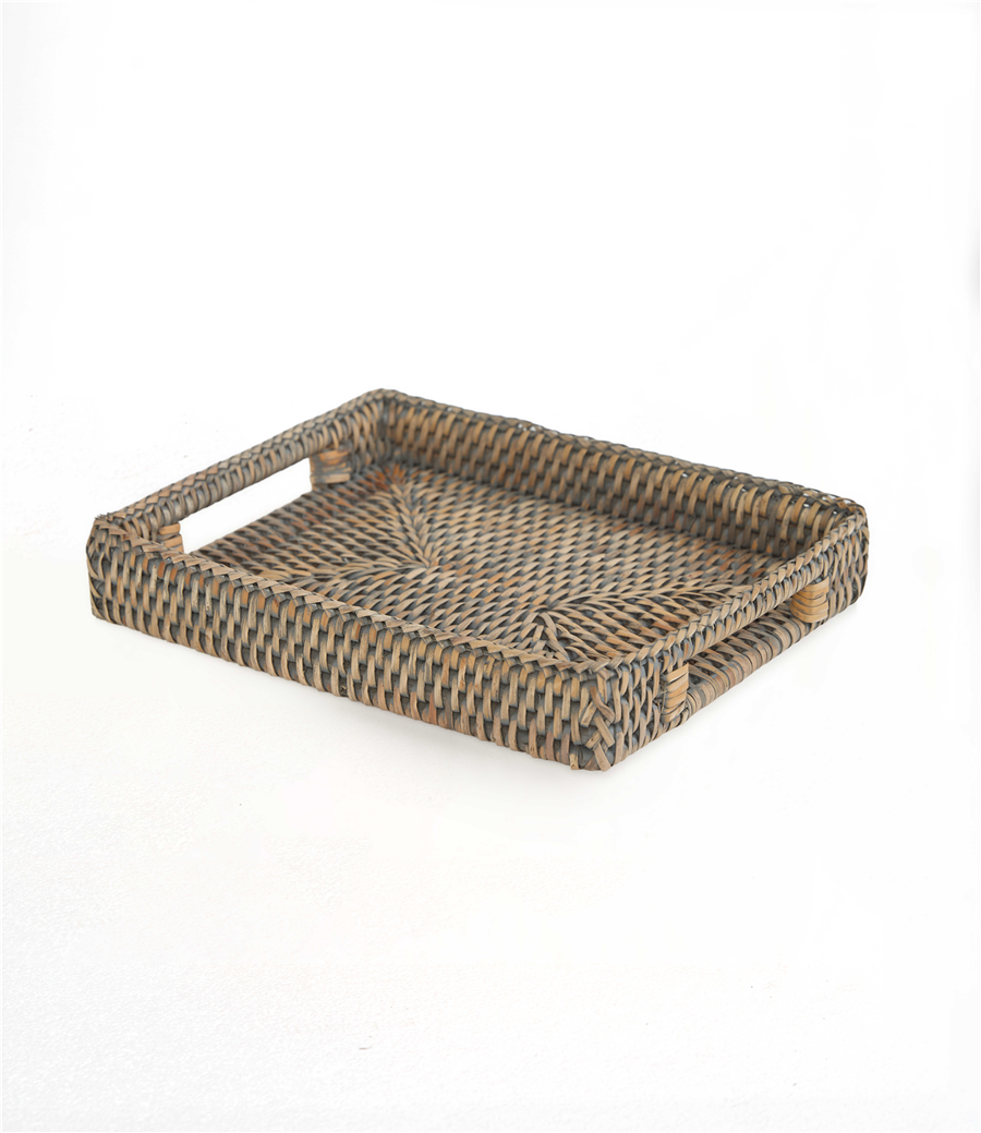 Küçük Dikdörtgen Tepsi Gri 22x17x3 cm