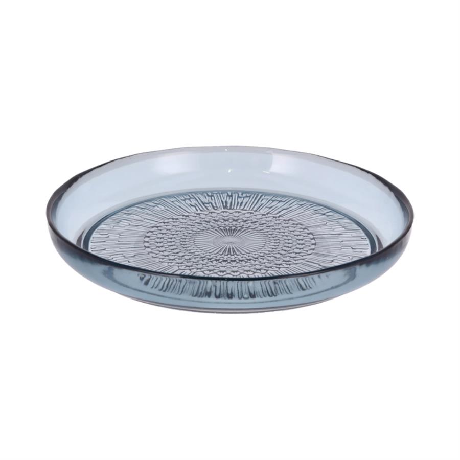 Kusintha Cam Tabak Mavi Çap:18 Cm