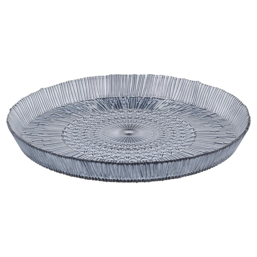 Kusintha Servis Tabağı Yuvarlak Mavi 3 Cm - Çap:30 Cm