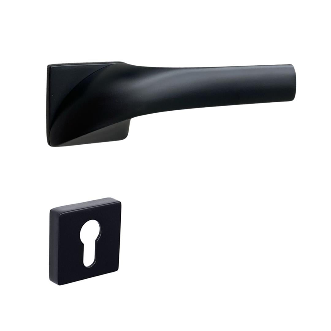 LENA Rozetli Kapı Kolu Siyah