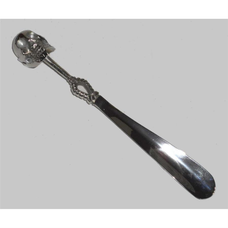 Metal Gümüş Kafatasılı Ayakkabı Çekeceği 28,5Cm