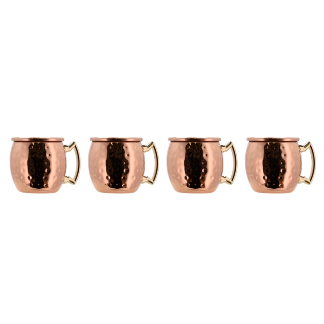 Moscow 4'lü Bakır Mule Mini Shot Bardağı 8 cl - 4 cm