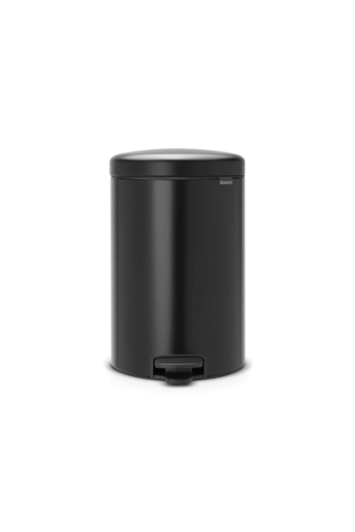 NEWICON MATT BLACK PEDALLI ÇÖP KUTUSU 20 L