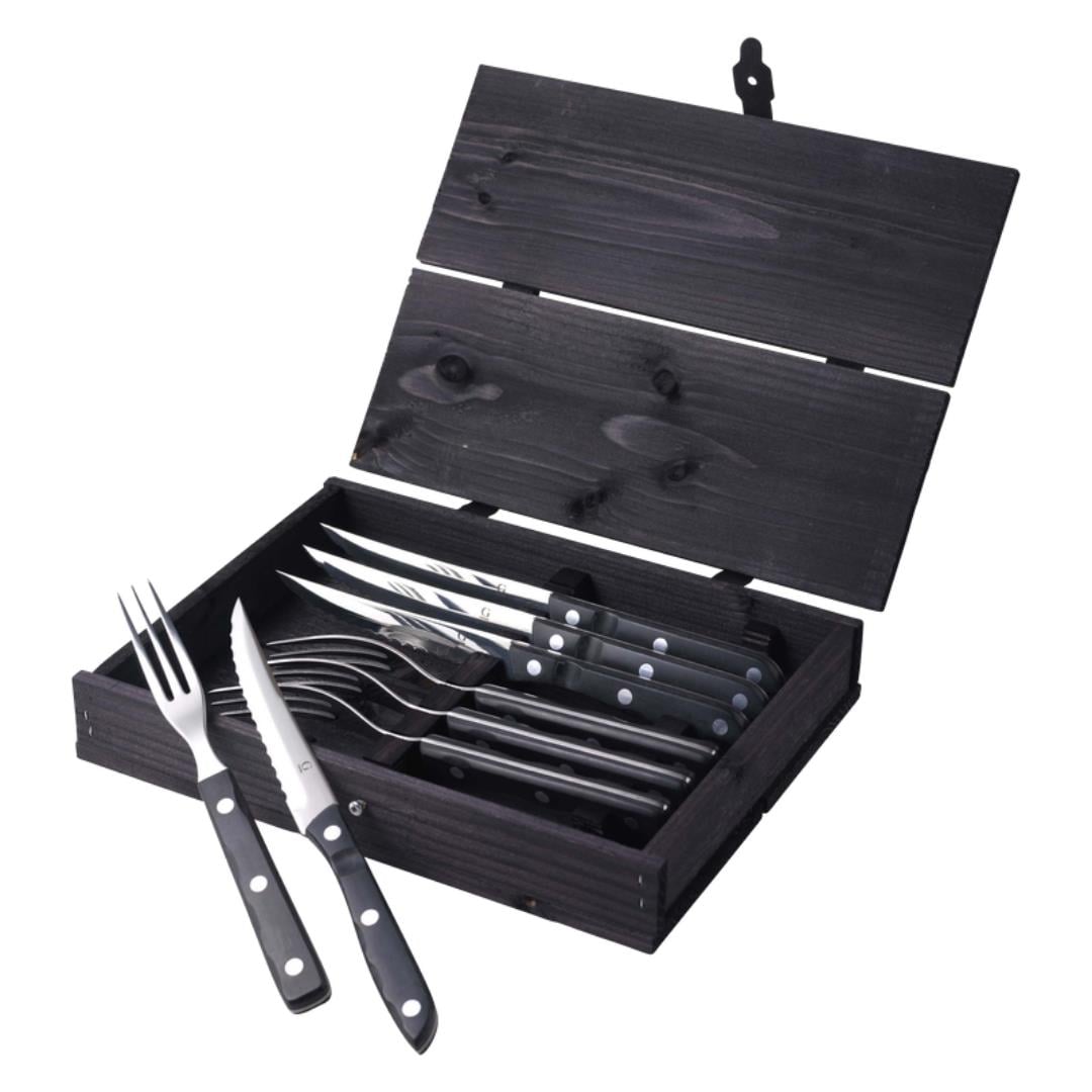 Old Farmer Black Steak Çatal Bıçak Takımı 8 Parça - 18/8 Paslanmaz Çelik