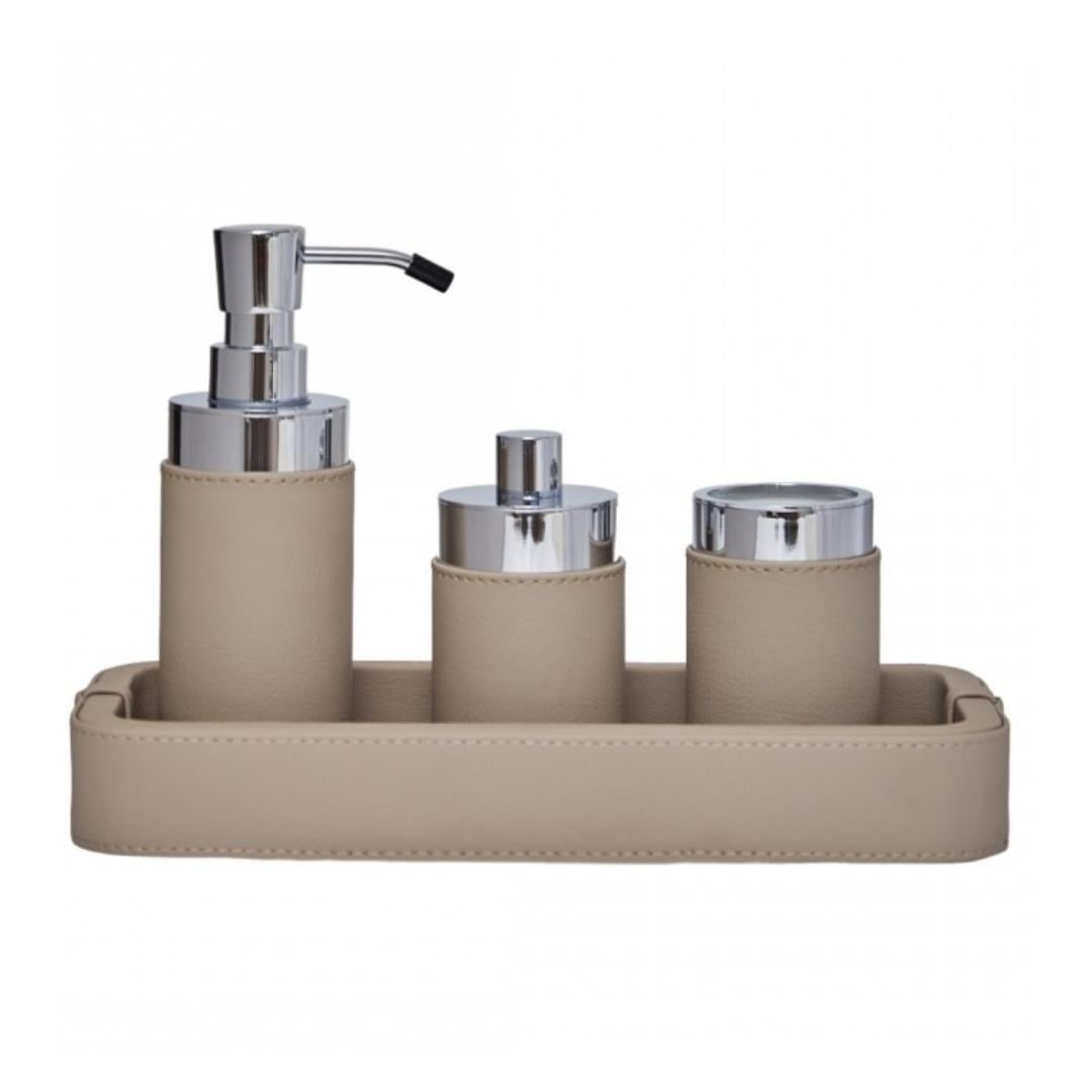 Olympia Deri Tepsi Taupe 13X30