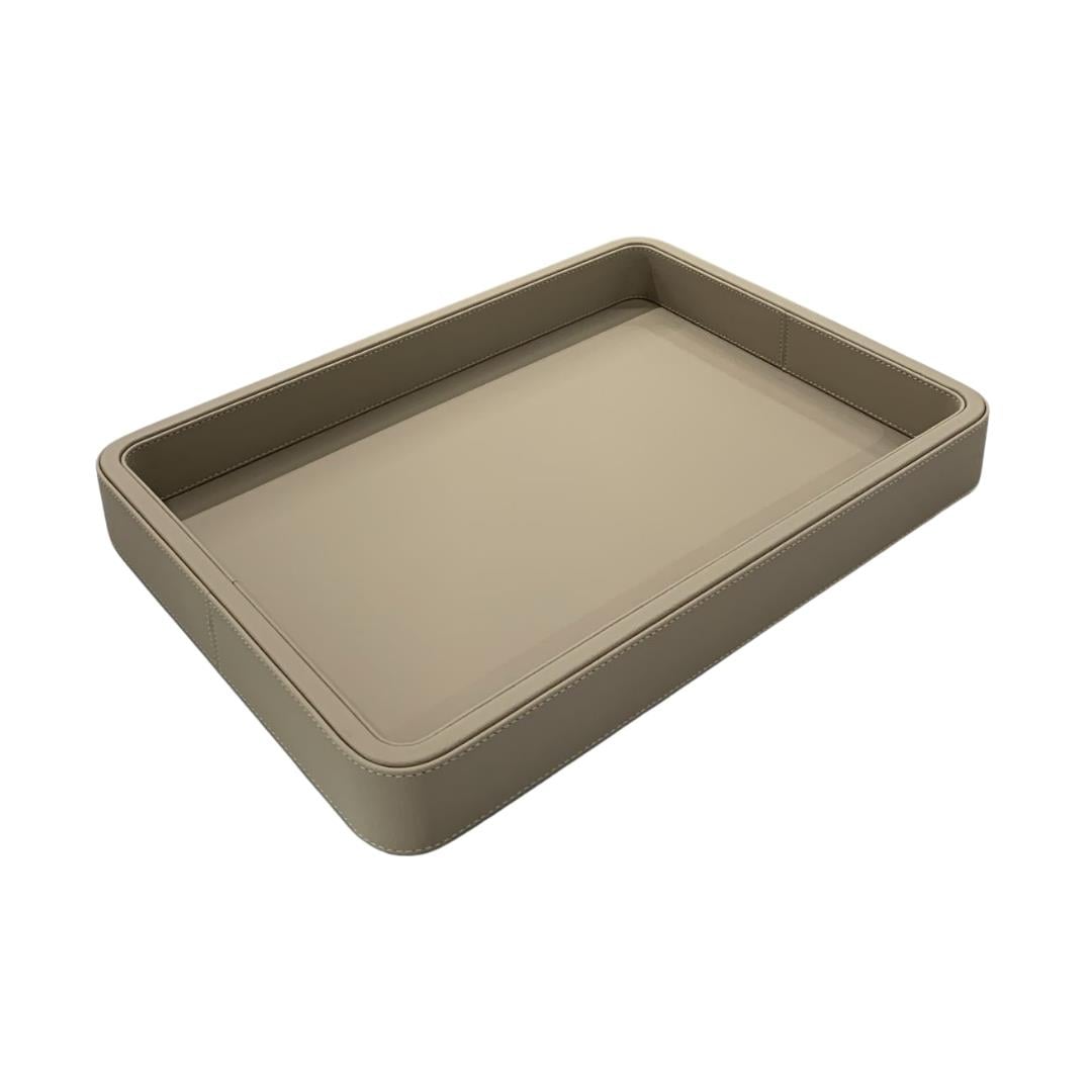 Olympia Deri Tepsi Taupe 30X41x5 