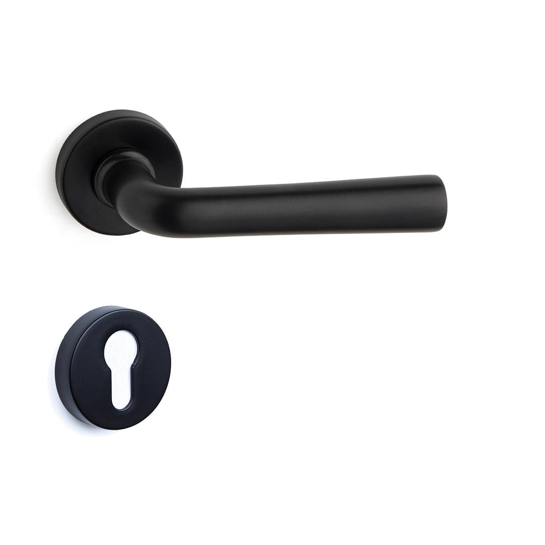 Otto Rozetli Kapı Kolu Siyah Renk