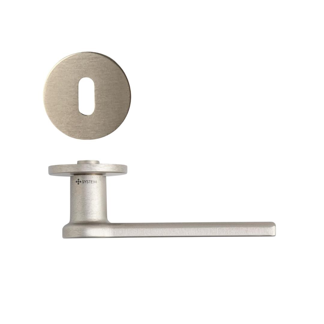 Pantos Rozetli Kapı Kolu Nikel Saten Renk