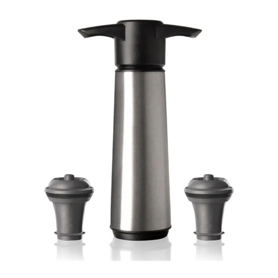 Paslanmaz Çelik Şarap Koruyucul 1 Pompa 2 Tıpa Hediye Kutulu