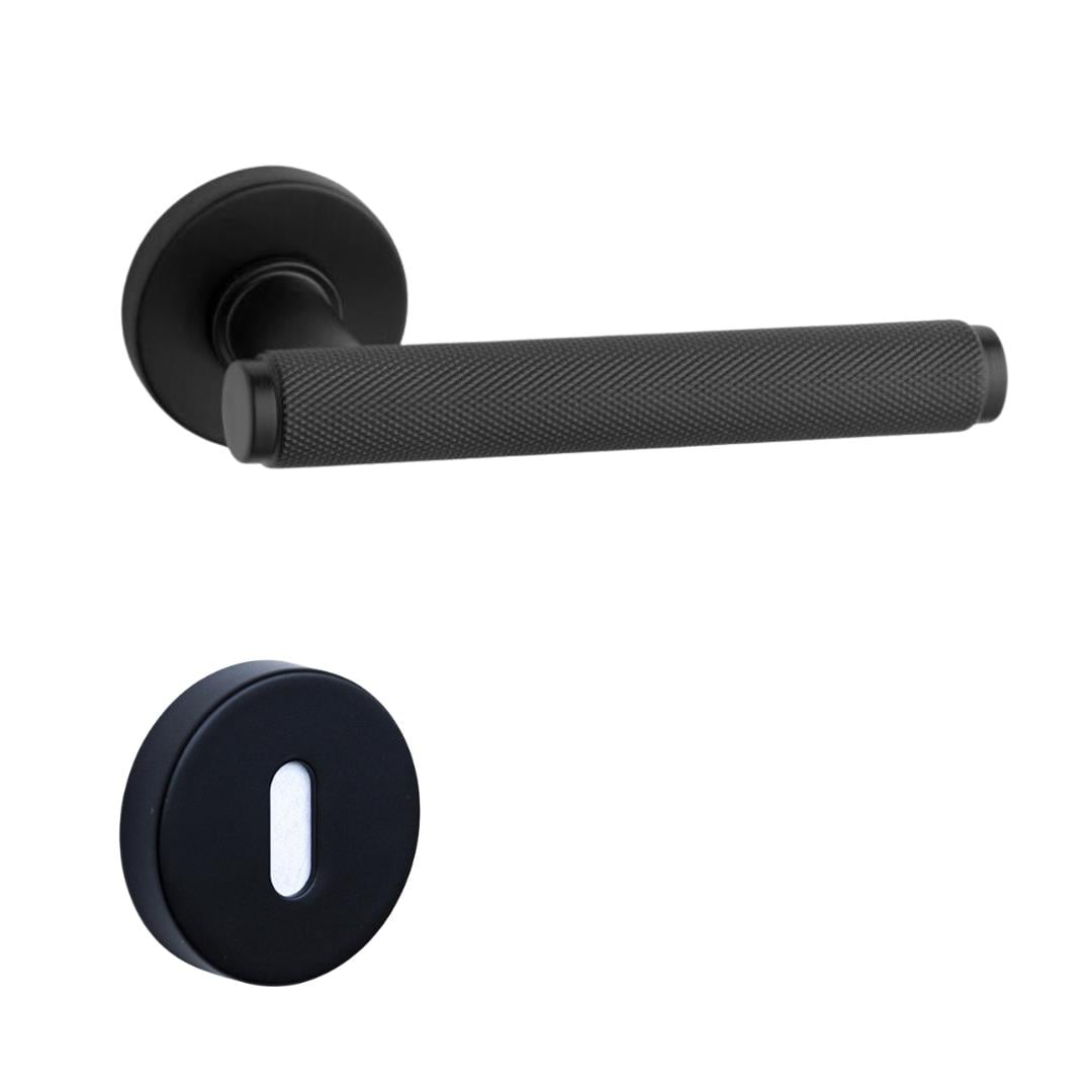 Pıxel-T Rozetli Kapı Kolu Siyah Rengi