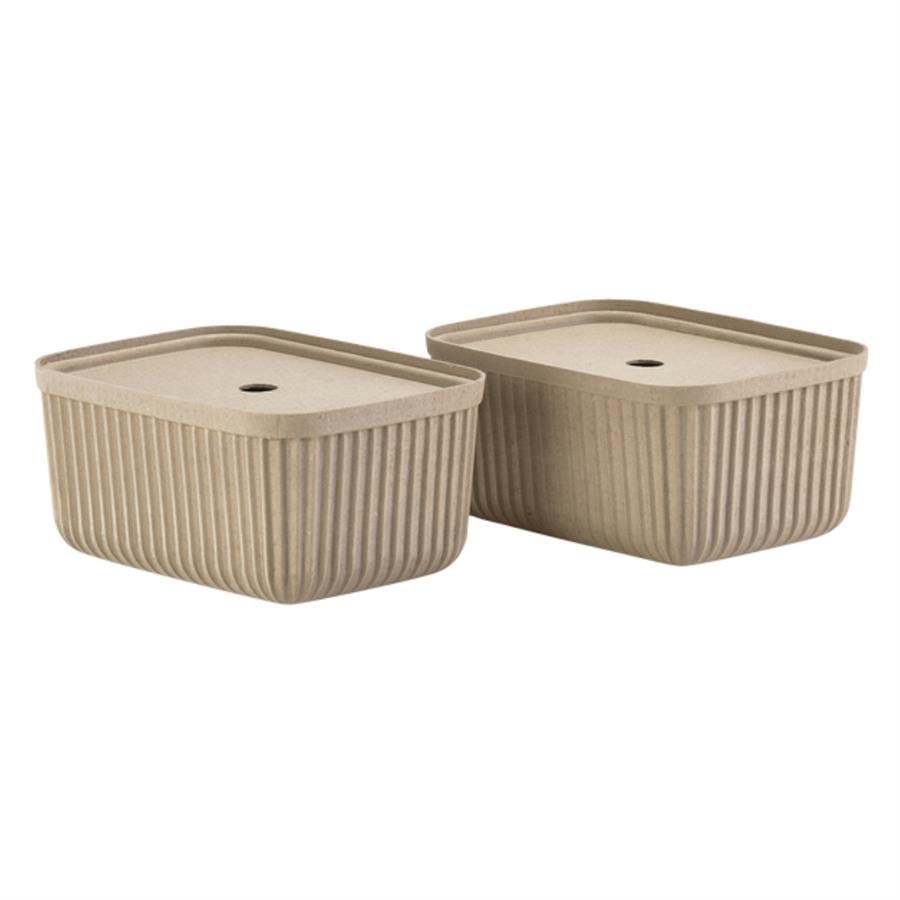 Pulp 2'Li Saklama Kutusu 7,7 L Çamur Rengi 32 x 23 x 15 cm