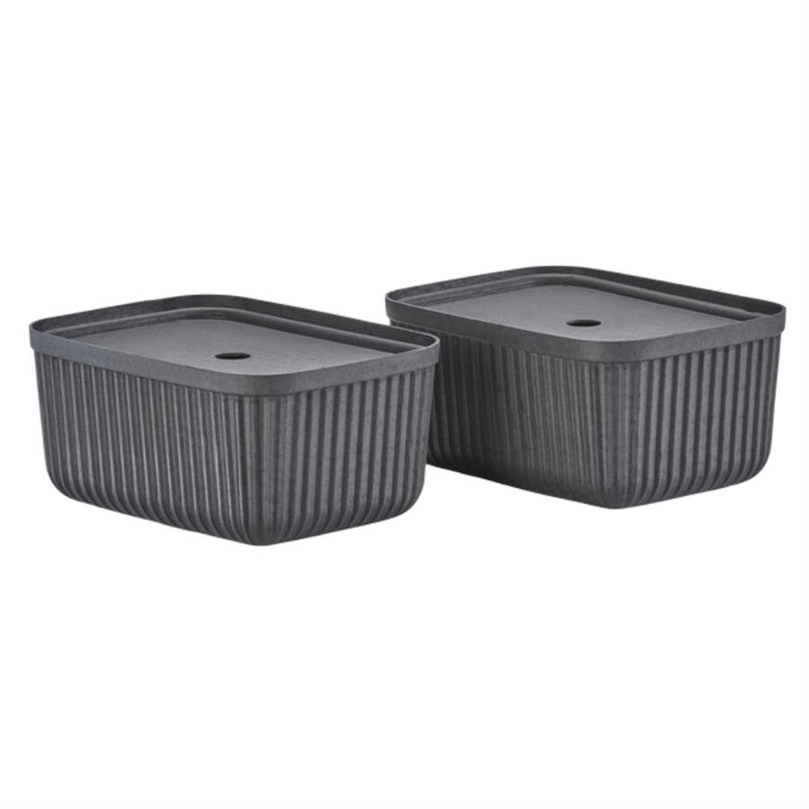 Pulp 2'Li Saklama Kutusu 7,7 L Siyah 32 x 23 x 15 cm