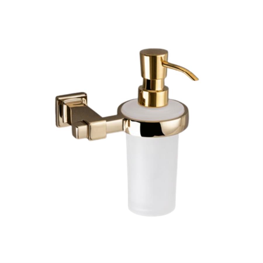 Q-Lıne Sıvı Sabunluk Cam/Gold Renk 175X125X131 Mm