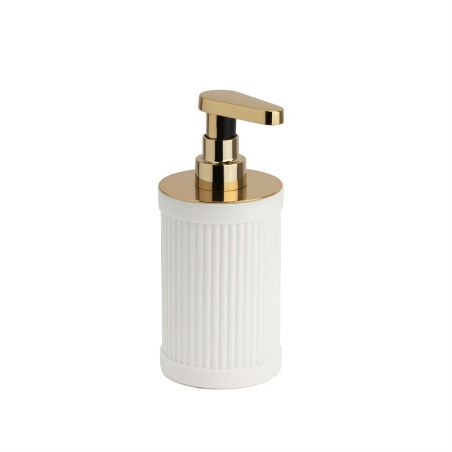 Reçine Tezgah Üstü Sıvı Sabunluk Beyaz-Gold 187X80X91 Mm