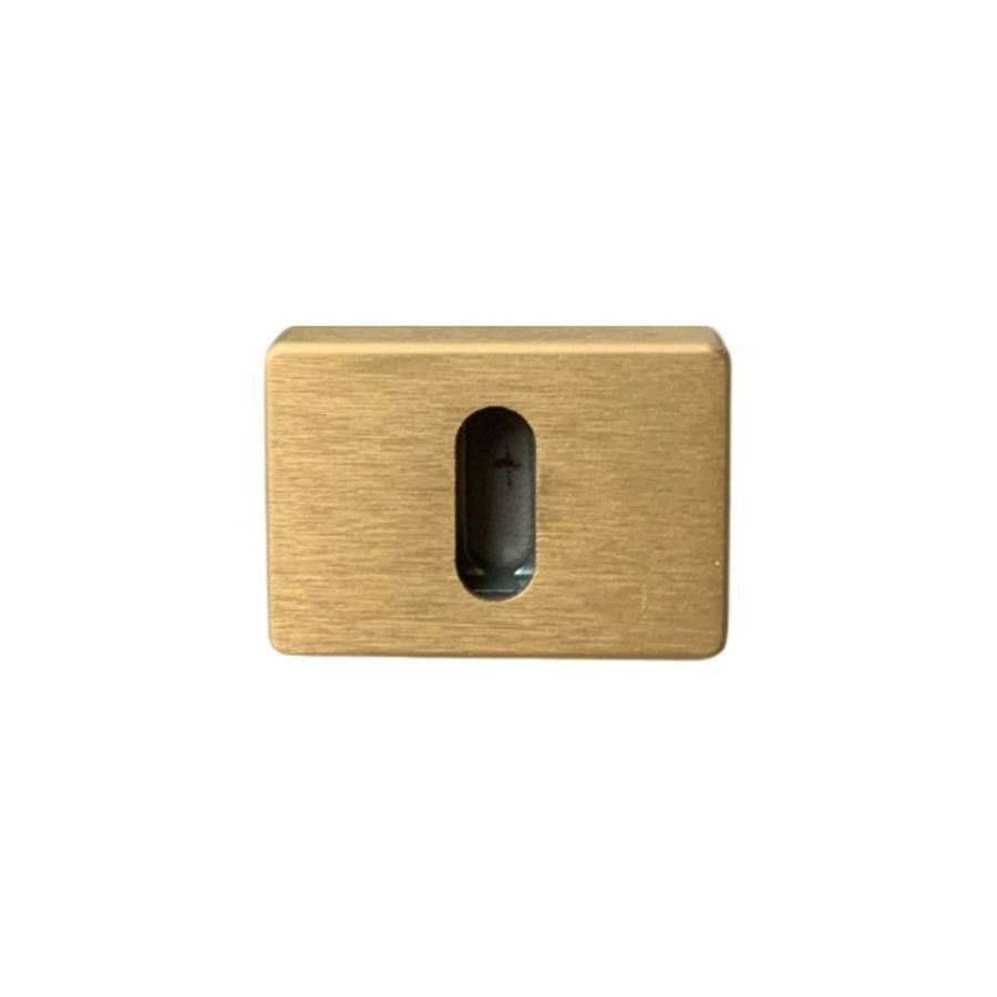 RO15 Kapı Kolu Rozeti Oda Fırçalı Mat Altın 53x37x11 mm