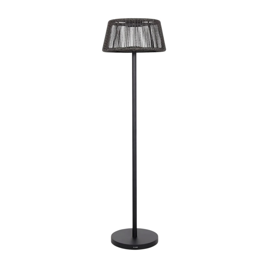 ROP&STRIP Güneş Enerjili ve Şarj Edilebilir Lambader 120/175 cm (Siyah Alüminyum, Siyah Halat)