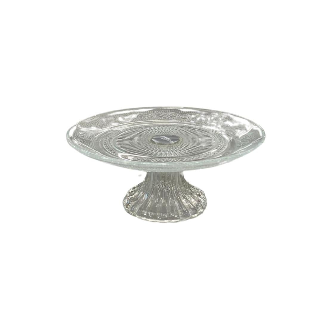 Şeffaf Camlı Kek Servis Tabağı Çap 18 cm
