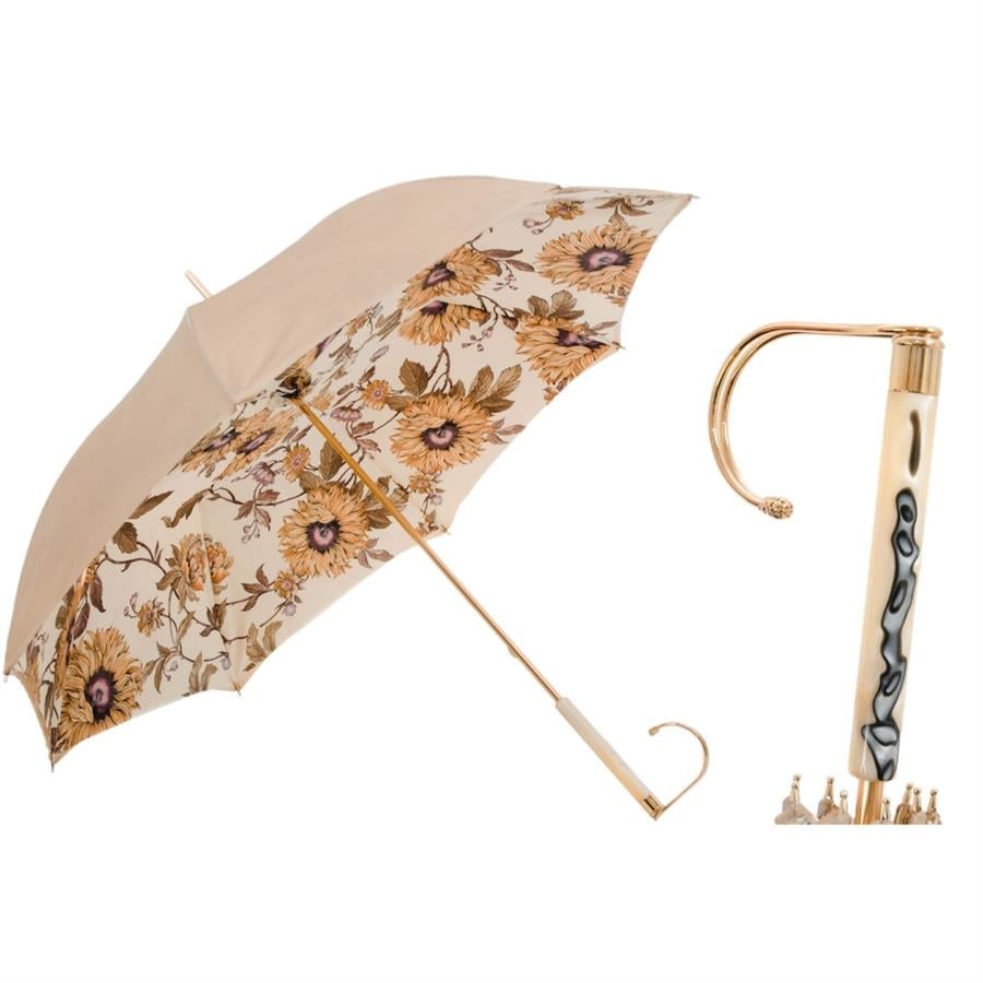 Şemsiye Girasoli Manuel Açma - %100 Polyester - Taşlı Sap Uzunluk: 93 Cm - Çap: 102 Cm